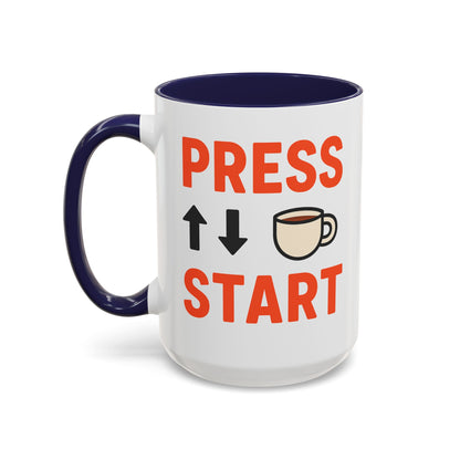 Press Start Retro Gamer Design, Fun Gifts for Gamers, Office Essentials, Tea Lovers, Unique Home Decor