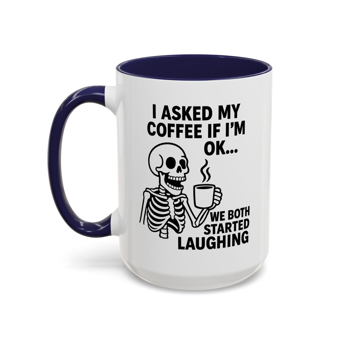 Funny Skeleton Coffee Mug, Halloween Gift, Cute Skeleton Amor, Office Mug, Day of the Dead Coffee Cup