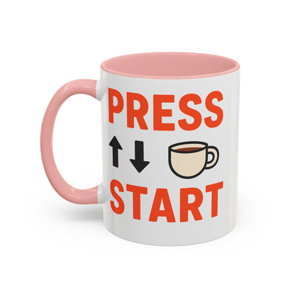 Press Start Retro Gamer Design, Fun Gifts for Gamers, Office Essentials, Tea Lovers, Unique Home Decor