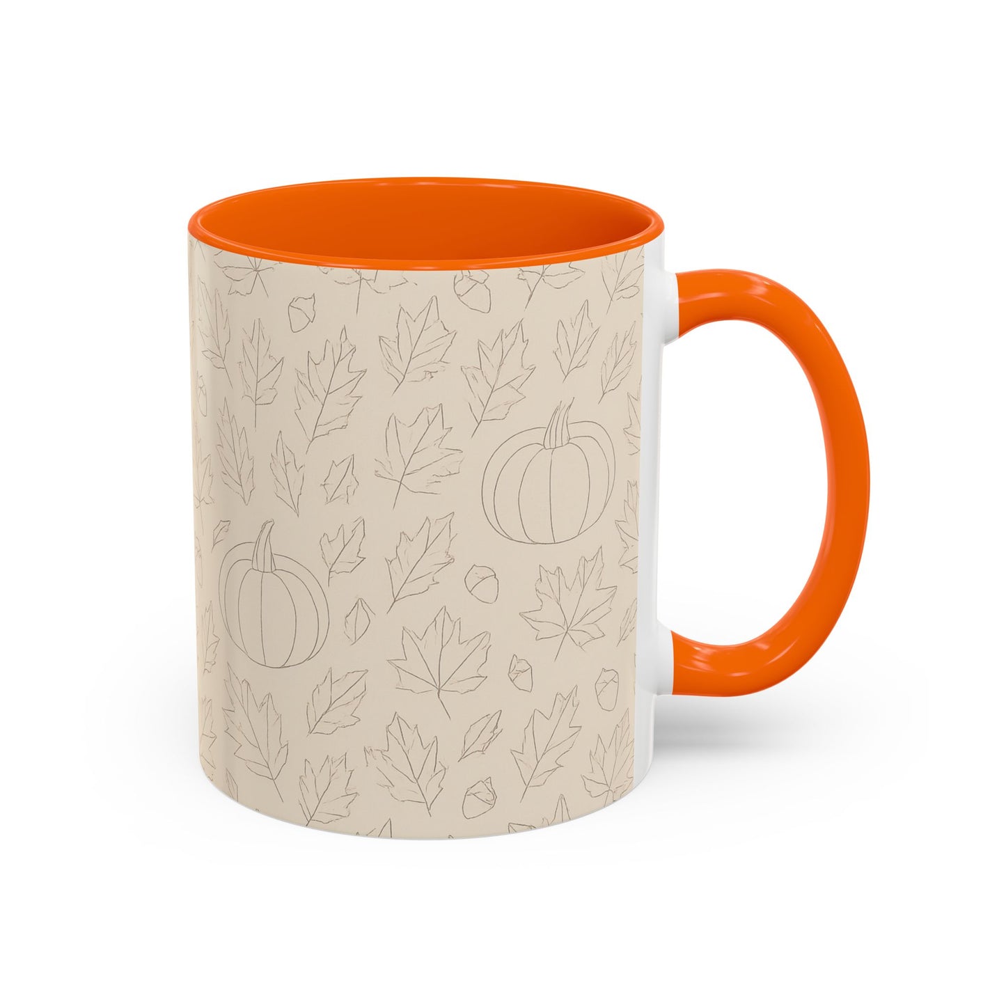 Autumn Leaves Accent Coffee Mug | Fall Decor, Pumpkin Lovers Gift, Cozy Mornings, Seasonal Kitchenware, Ideal for Thanksgiving