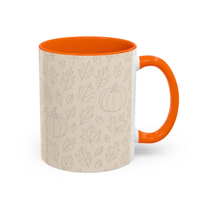 Autumn Leaves Accent Coffee Mug | Fall Decor, Pumpkin Lovers Gift, Cozy Mornings, Seasonal Kitchenware, Ideal for Thanksgiving