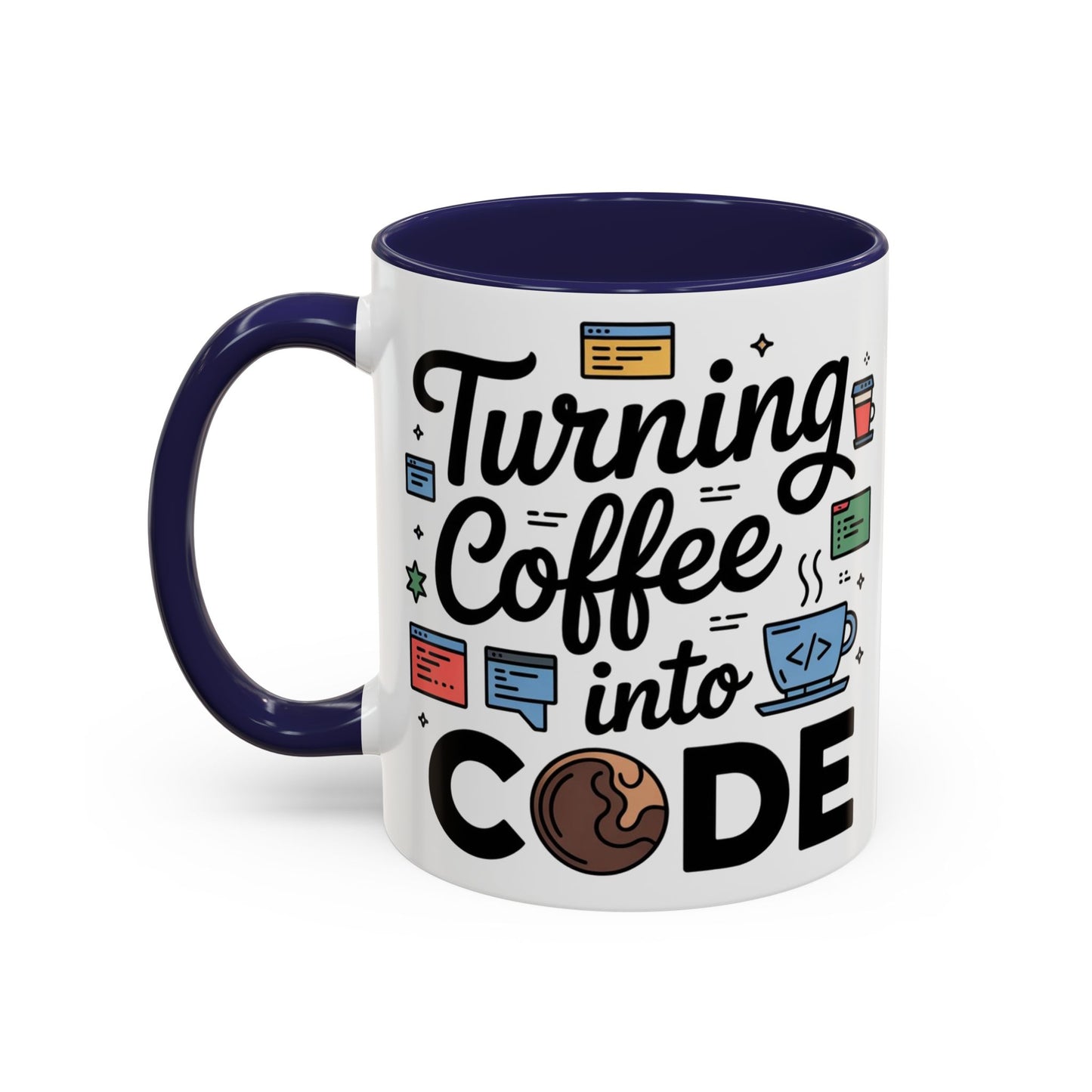 Turning Coffee into Code Mug, Programmer Gift, Coffee Lovers Cup, Tech Humor, Office Decor, Geeky Coffee Mug