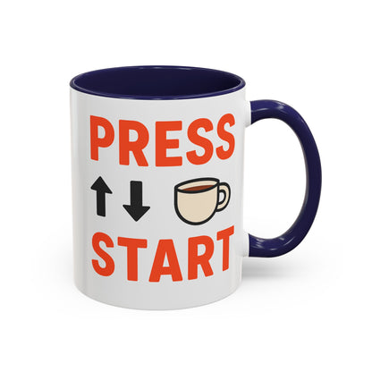 Press Start Retro Gamer Design, Fun Gifts for Gamers, Office Essentials, Tea Lovers, Unique Home Decor