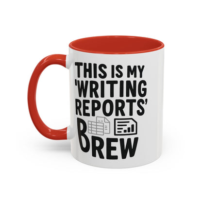 Writing Reports Accent Coffee Mug – Funny Office Gift, Work From Home, Police, Coffee Lover Humor