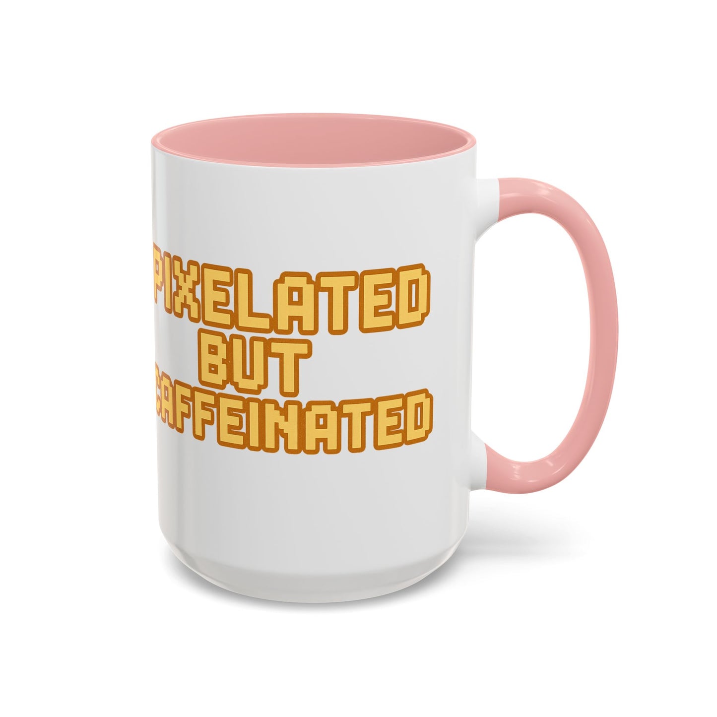 Pixelated Caffeinated Coffee Mug | Gamer Gift, Cute Coffee Cup, Retro Style Mug, Unique Gift for Him/Her, Home Office Decor