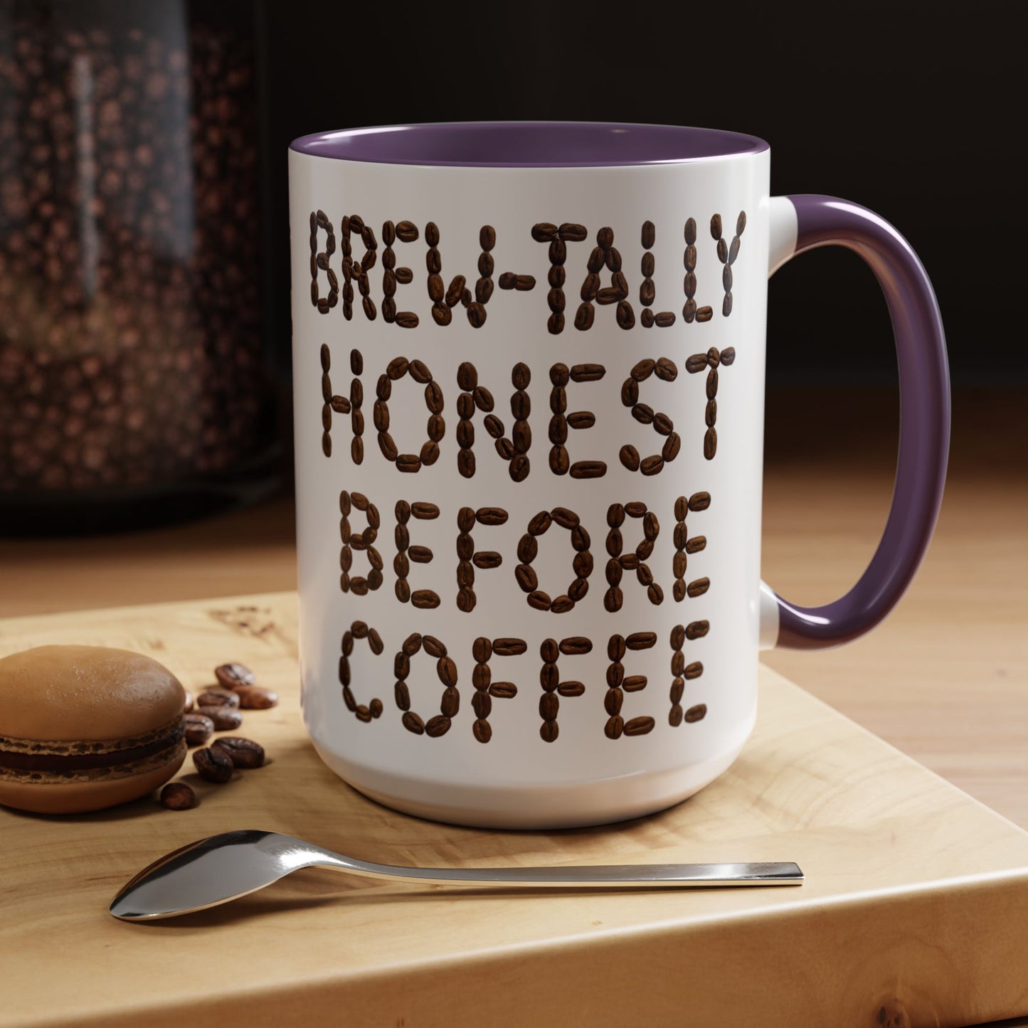 Brew-Tally Honest Before Coffee Mug | Fun Coffee Lover Gift | Humorous Mug for Morning Routine | Black Accented 11oz or 15oz Option