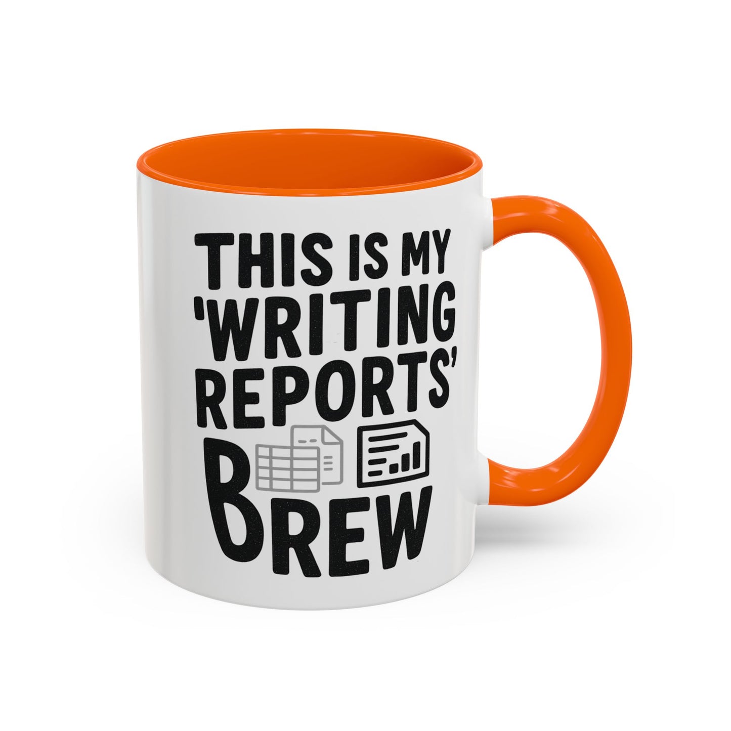 Writing Reports Accent Coffee Mug – Funny Office Gift, Work From Home, Police, Coffee Lover Humor
