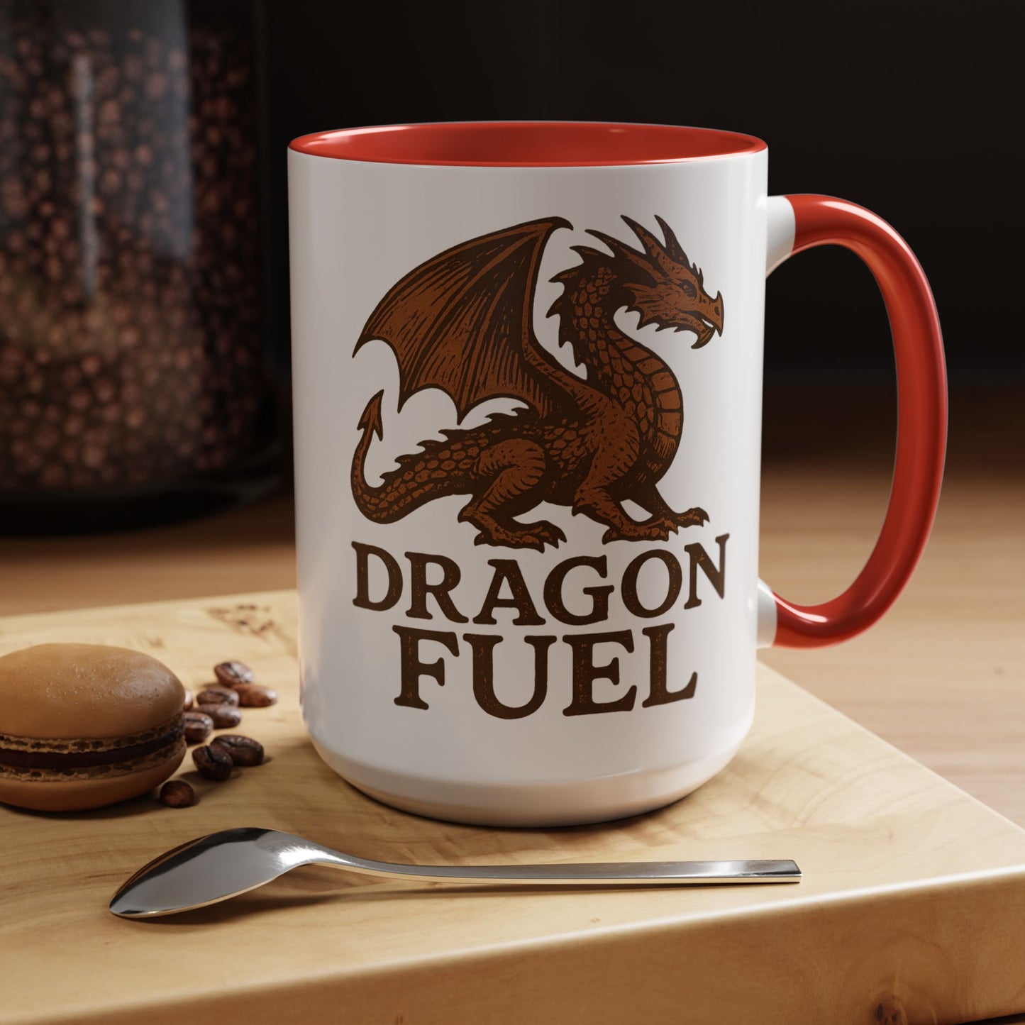 Dragon Fuel Coffee Mug - 11/15oz, Fantasy Gift for Gamers, Unique Dragon Lover's Cup, Dungeons & Dragons Drinkware, Gift for Wizards