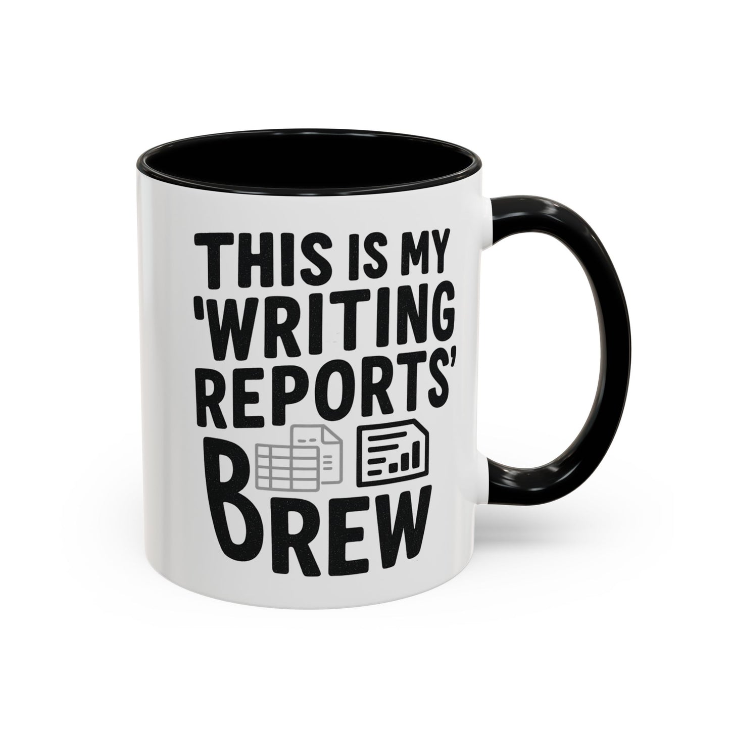Writing Reports Accent Coffee Mug – Funny Office Gift, Work From Home, Police, Coffee Lover Humor
