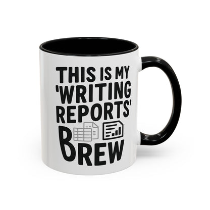 Writing Reports Accent Coffee Mug – Funny Office Gift, Work From Home, Police, Coffee Lover Humor