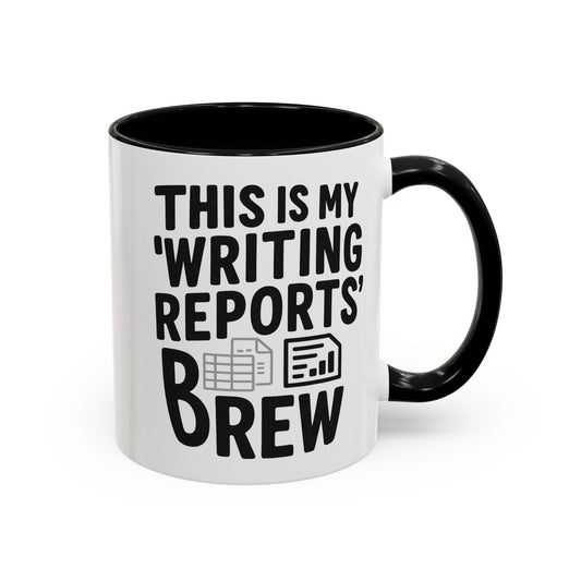 Writing Reports Accent Coffee Mug – Funny Office Gift, Work From Home, Police, Coffee Lover Humor