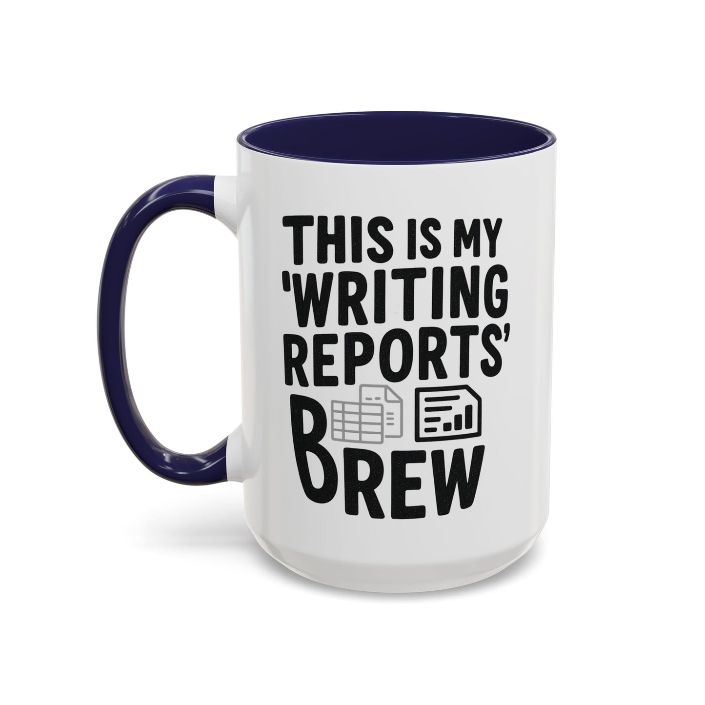 Writing Reports Accent Coffee Mug – Funny Office Gift, Work From Home, Police, Coffee Lover Humor