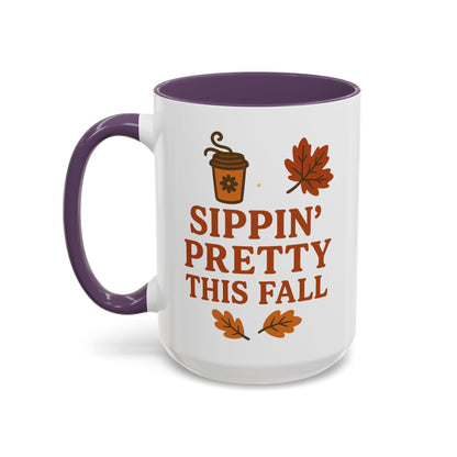 Sippin’ pretty this fall - Accent Coffee Mug (11, 15oz)