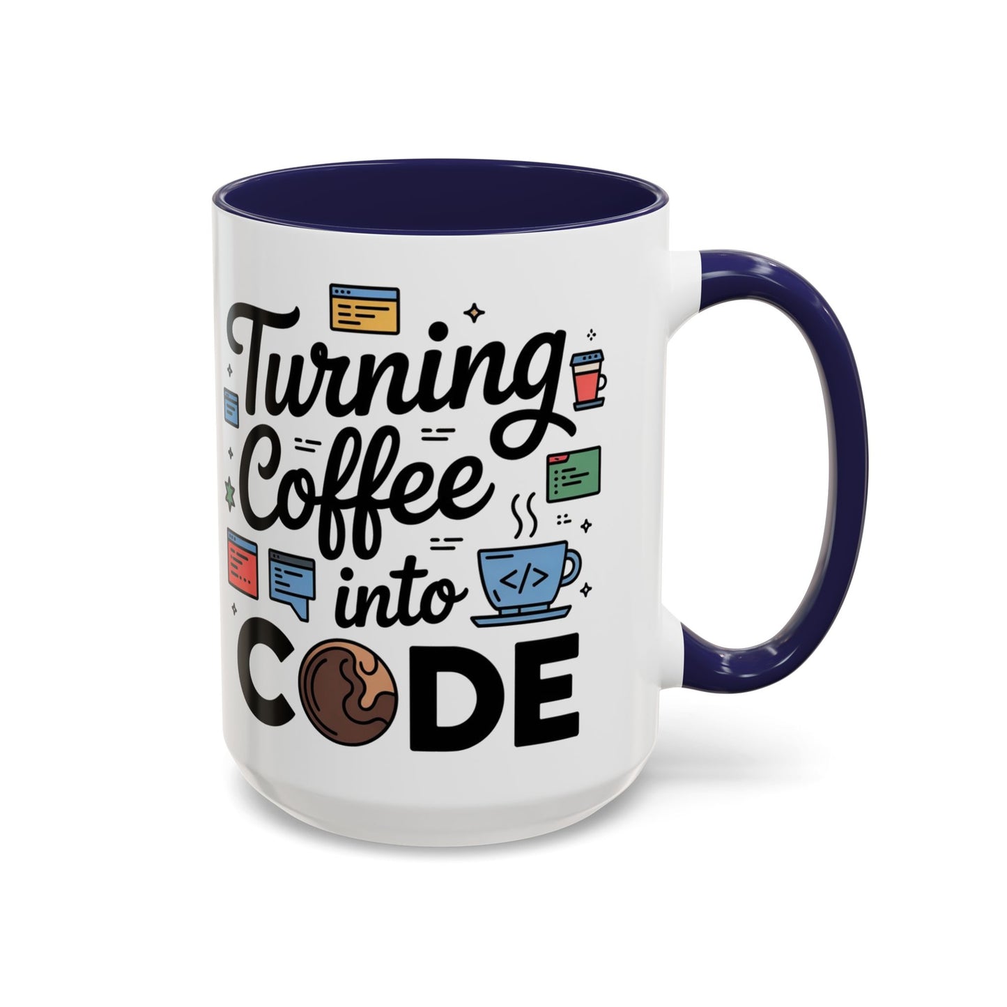 Turning Coffee into Code Mug, Programmer Gift, Coffee Lovers Cup, Tech Humor, Office Decor, Geeky Coffee Mug