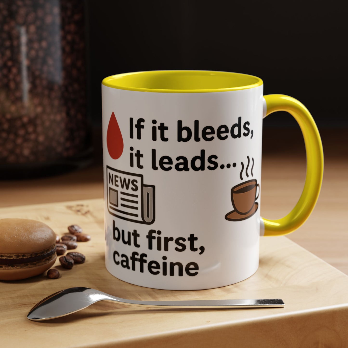 If it Bleeds it Leads Gift for Journalists, Writers, News Lovers, Unique Mug for Work or Home