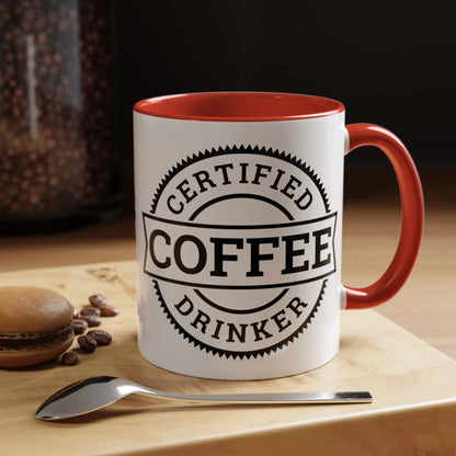 Certified coffee drinker 11oz two-tone ceramic mug - Unique gift for coffee lovers - Mug World