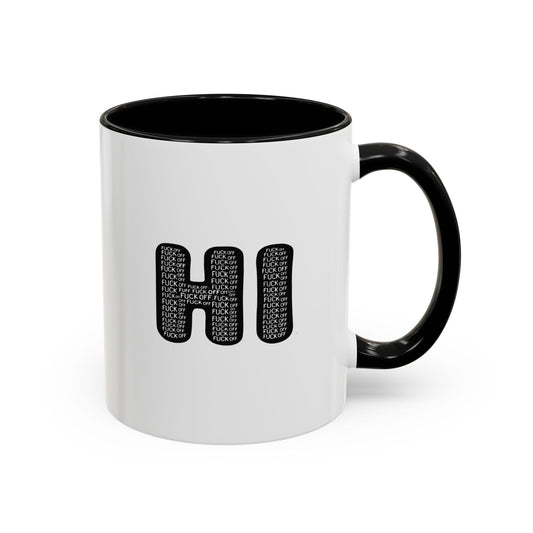 Explicit 'HI' Design, Modern Mug for Tea Lovers, Gift Idea for Friends, Unique Office Decor, Home Kitchen Accessory