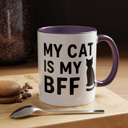 My Cat is My BFF - Perfect Gift for Pet Owners, Funny Pet Mug, Unique Cat Gifts, Cat Mom Mug, Animal Lover's Mug