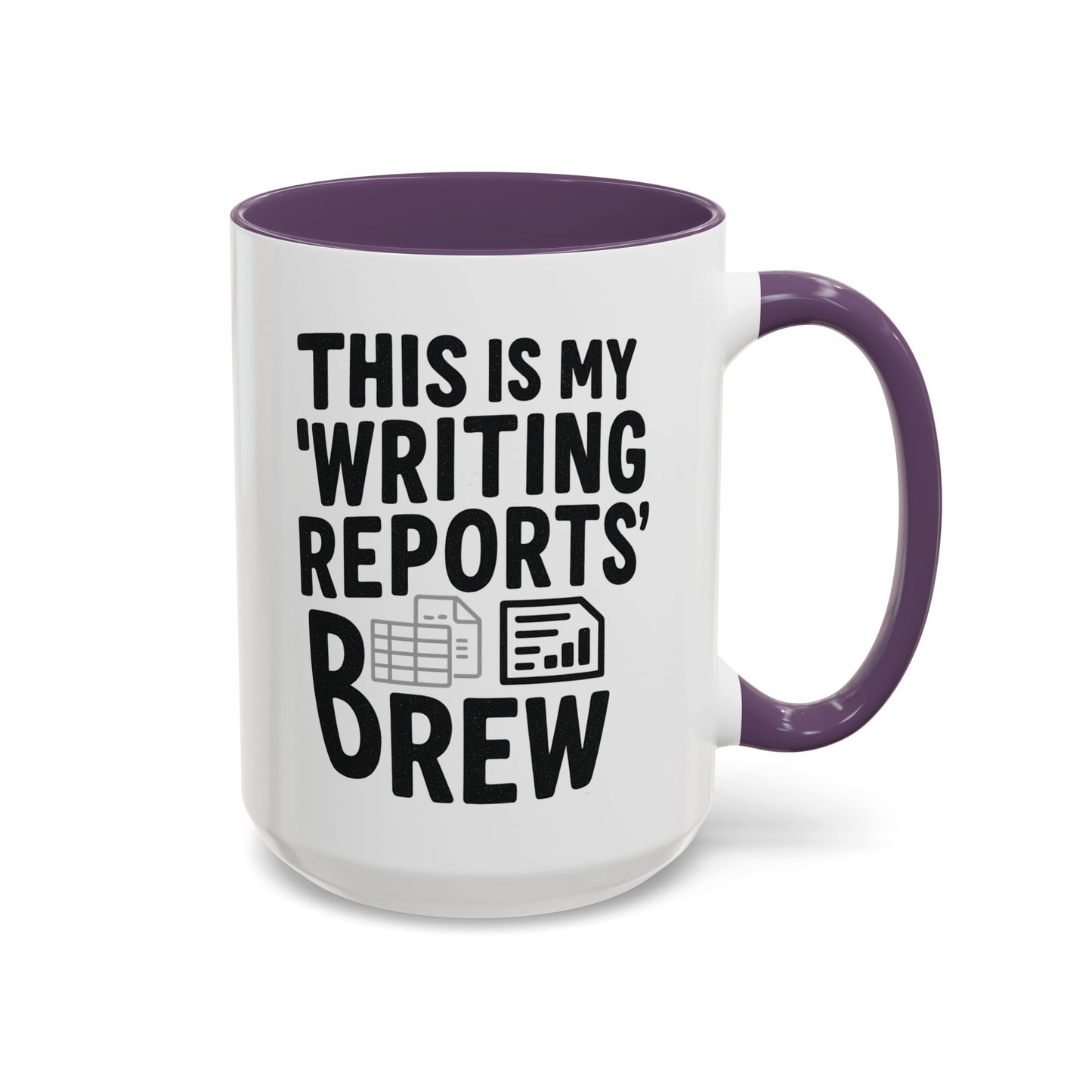 Writing Reports Accent Coffee Mug – Funny Office Gift, Work From Home, Police, Coffee Lover Humor