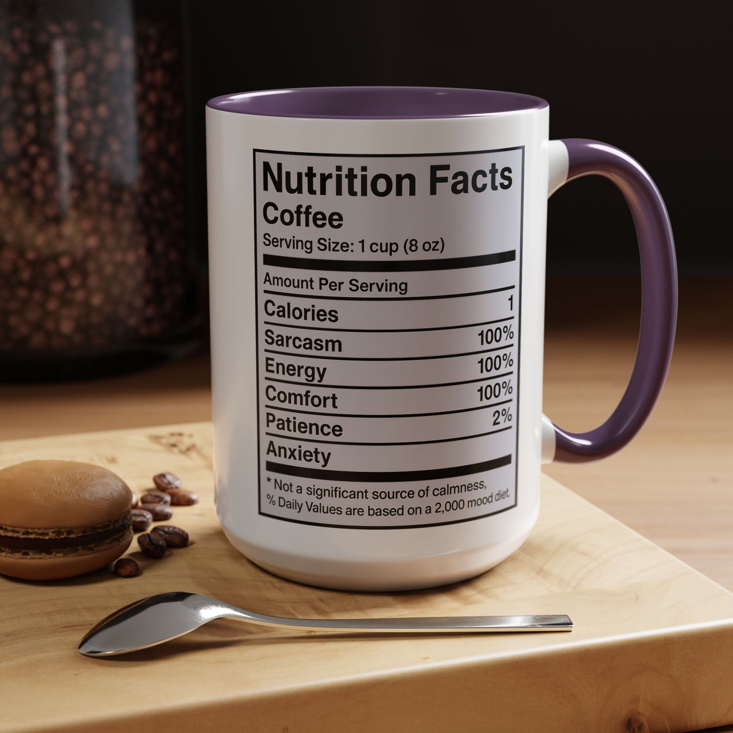 Humorous Coffee Nutrition Facts Mug, Funny Gift for Coffee Lovers