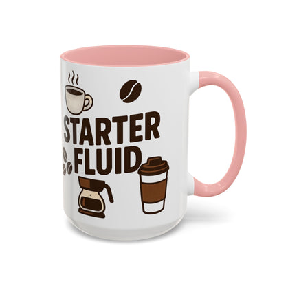 Starter Fluid Coffee Lover's Accent Mug – Perfect Gift for Birthdays, Holidays, or Office Use, Great for Your Morning Brew