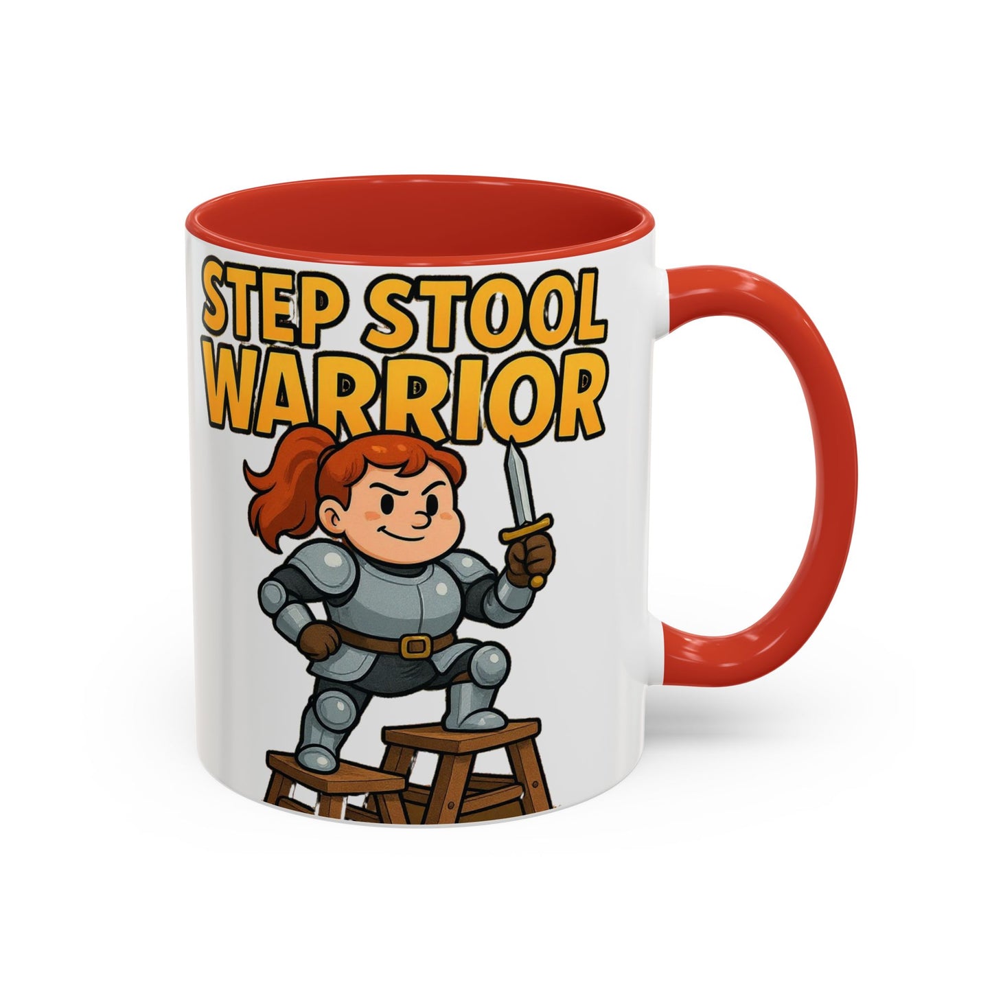 Step Stool Warrior Coffee Mug - Fun Gift for Kids, Unique Kitchenware, Playful Drinkware, Parenting Humor, Kids' Motivation