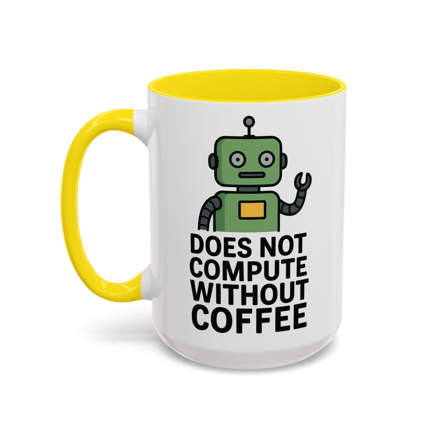Funny Robot Coffee Mug | Does Not Compute Without Coffee | Gift for Tech Lovers, Office Humor, Geeky Kitchen Decor