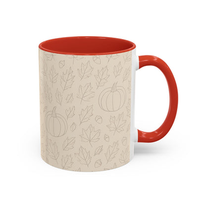 Autumn Leaves Accent Coffee Mug | Fall Decor, Pumpkin Lovers Gift, Cozy Mornings, Seasonal Kitchenware, Ideal for Thanksgiving