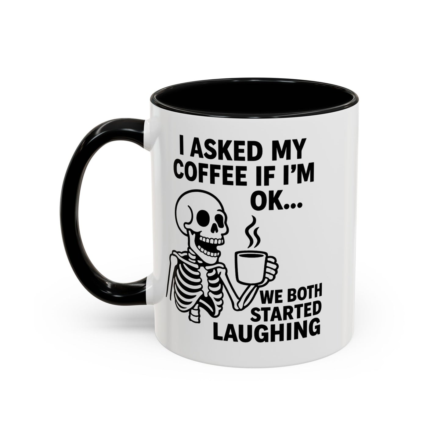 Funny Skeleton Coffee Mug, Halloween Gift, Cute Skeleton Amor, Office Mug, Day of the Dead Coffee Cup