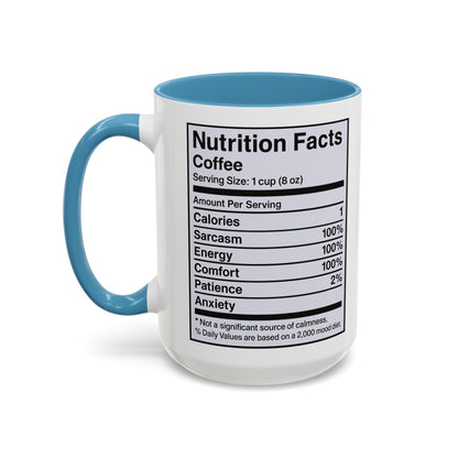 Humorous Coffee Nutrition Facts Mug, Funny Gift for Coffee Lovers
