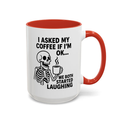 Funny Skeleton Coffee Mug, Halloween Gift, Cute Skeleton Amor, Office Mug, Day of the Dead Coffee Cup