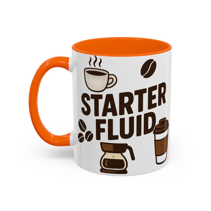 Starter Fluid Coffee Lover's Accent Mug – Perfect Gift for Birthdays, Holidays, or Office Use, Great for Your Morning Brew