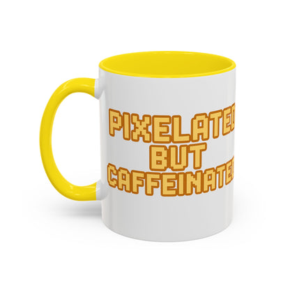 Pixelated Caffeinated Coffee Mug | Gamer Gift, Cute Coffee Cup, Retro Style Mug, Unique Gift for Him/Her, Home Office Decor