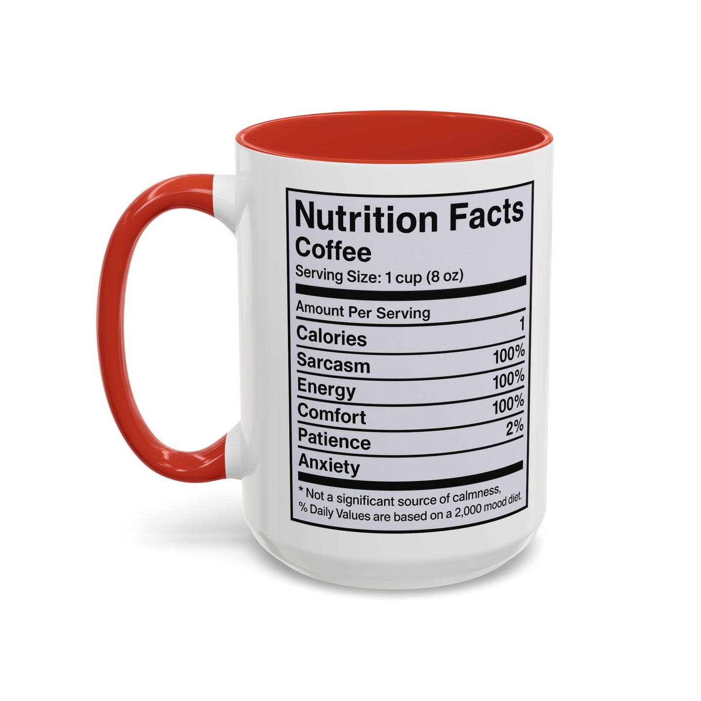 Humorous Coffee Nutrition Facts Mug, Funny Gift for Coffee Lovers