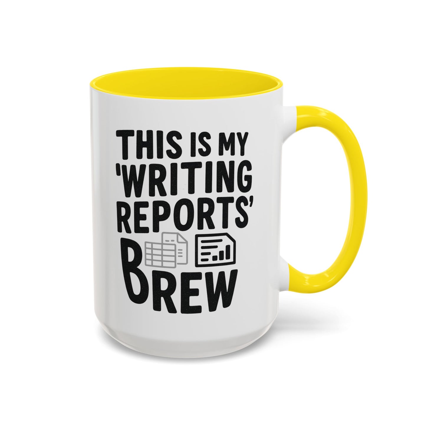 Writing Reports Accent Coffee Mug – Funny Office Gift, Work From Home, Police, Coffee Lover Humor
