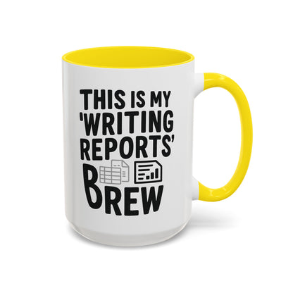Writing Reports Accent Coffee Mug – Funny Office Gift, Work From Home, Police, Coffee Lover Humor