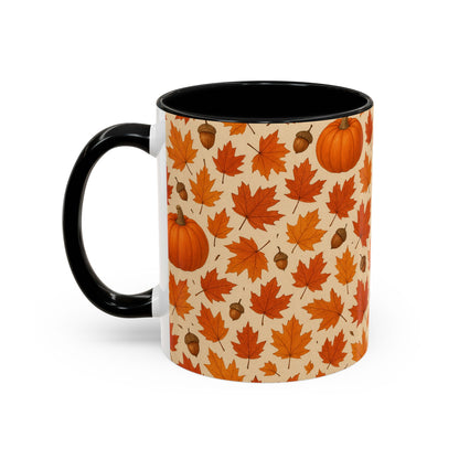 Autumn Leaves Coffee Mug, Pumpkin Mug, Fall Decor, Seasonal Gift, Nature Lover Mug, Cozy Kitchenware