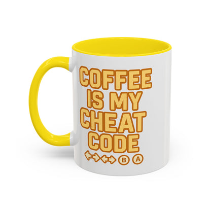 Coffee is My Cheat Code, Game Themed Gift, Funny Mug for Gamers, Gaming Accessory, Birthday Gift for Him
