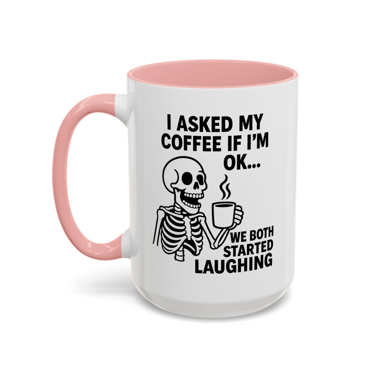 Funny Skeleton Coffee Mug, Halloween Gift, Cute Skeleton Amor, Office Mug, Day of the Dead Coffee Cup