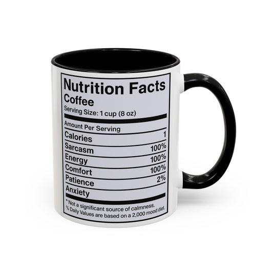 Humorous Coffee Nutrition Facts Mug, Funny Gift for Coffee Lovers
