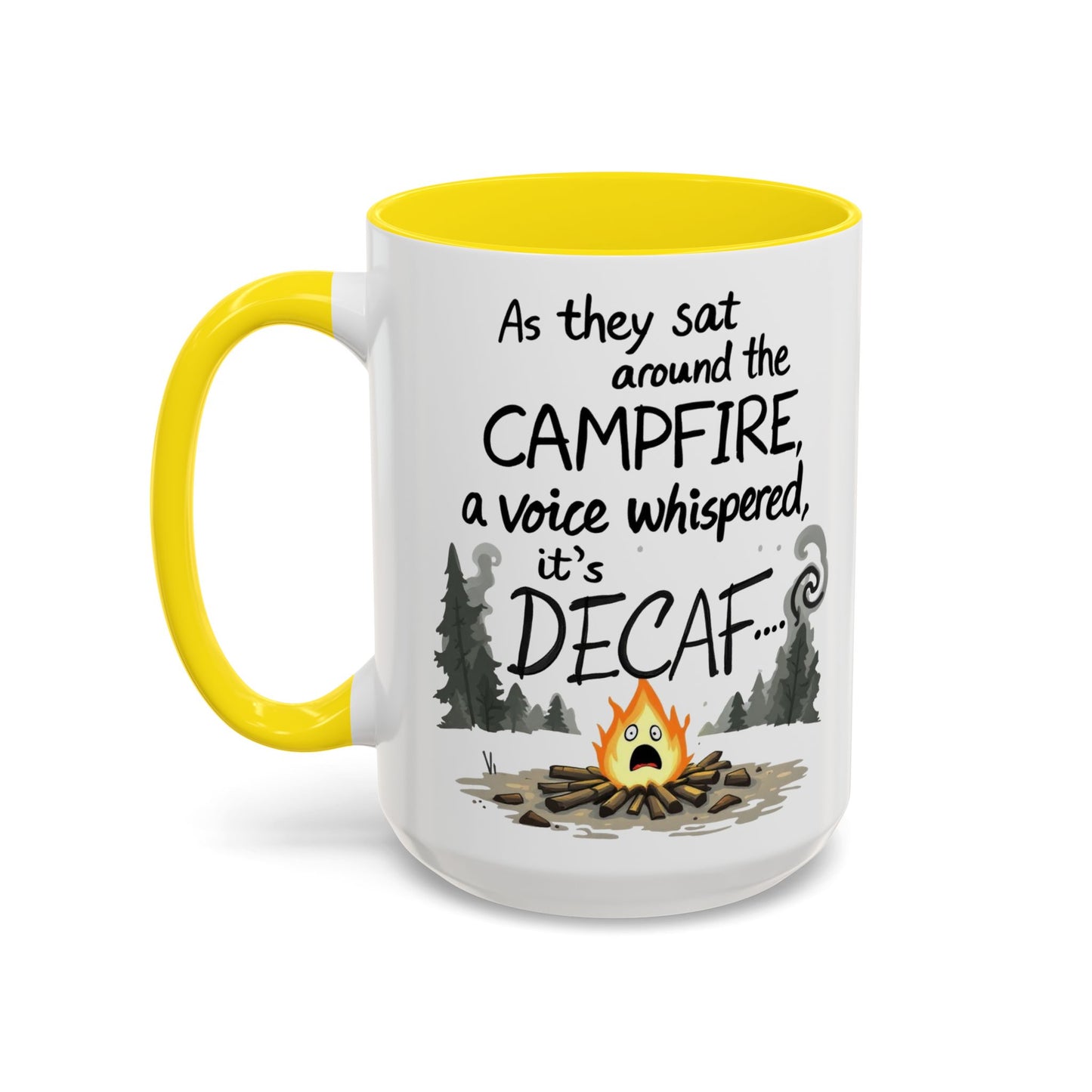 Scary Campfire Decaf Story Coffee Mug - Fun Gift for Outdoor Lovers, Camping, Hiking