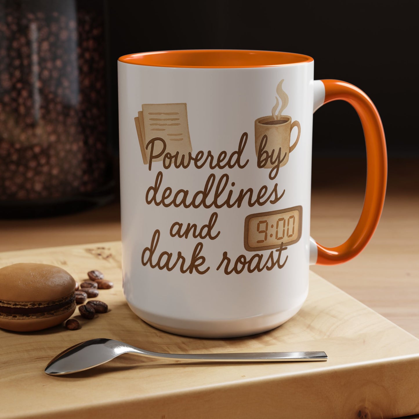 Powered by Deadlines and Dark Roast - Gift for Coffee Lover, Journalist