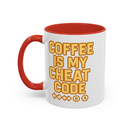 Coffee is My Cheat Code, Game Themed Gift, Funny Mug for Gamers, Gaming Accessory, Birthday Gift for Him
