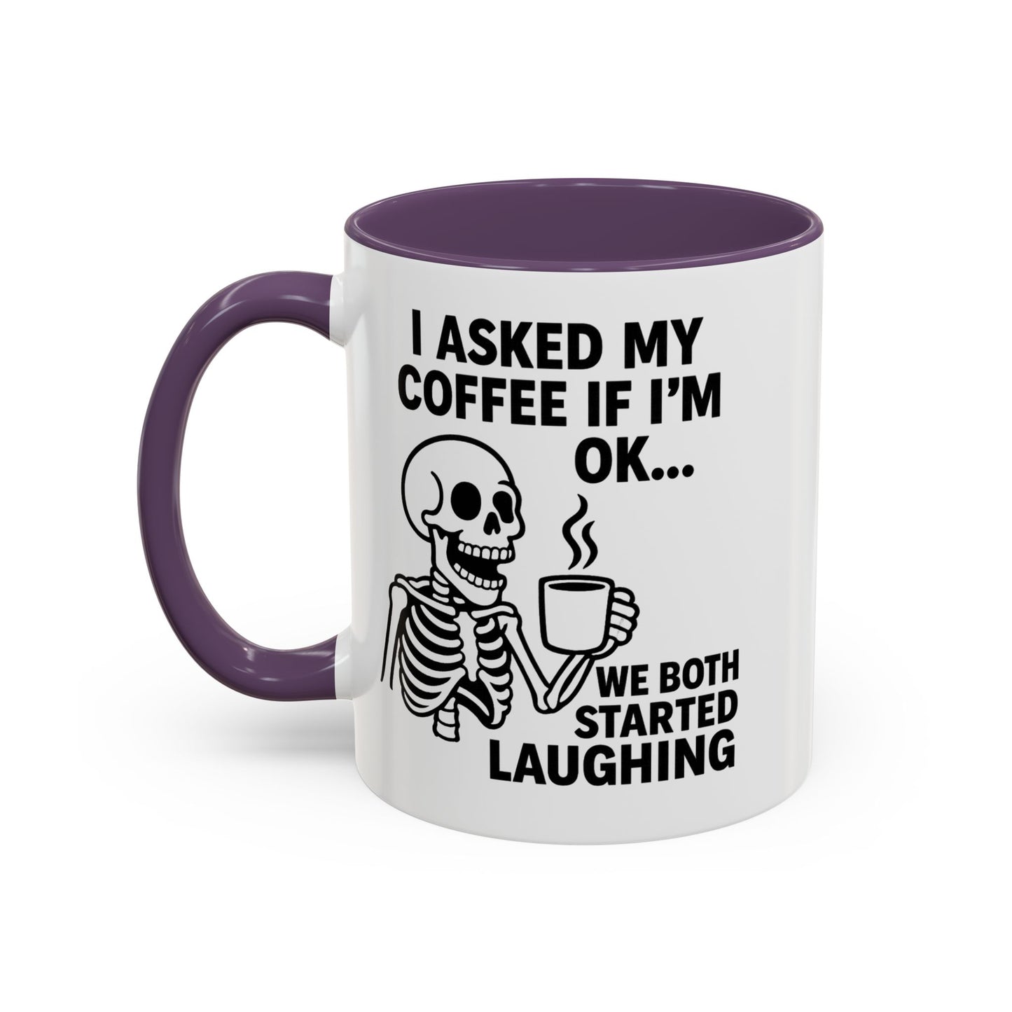 Funny Skeleton Coffee Mug, Halloween Gift, Cute Skeleton Amor, Office Mug, Day of the Dead Coffee Cup