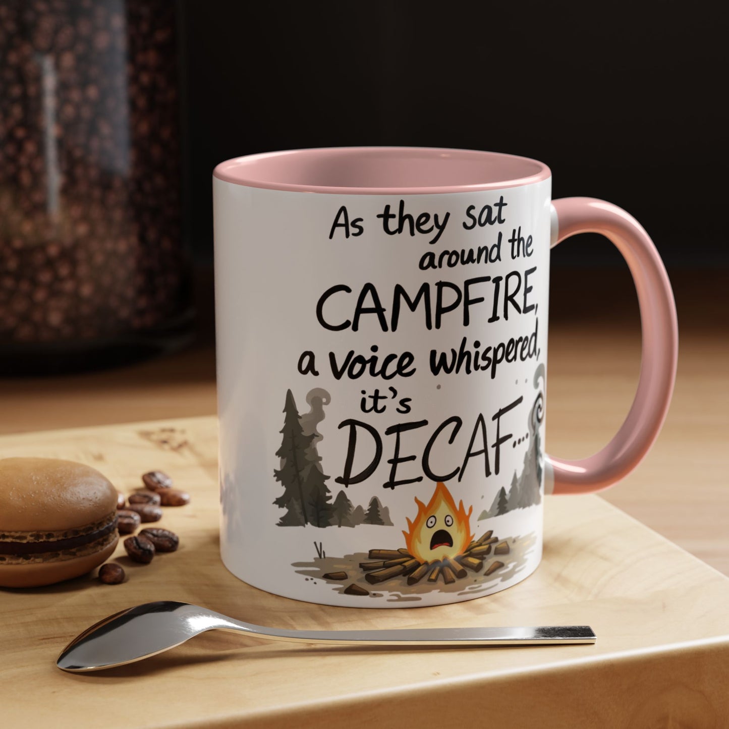 Scary Campfire Decaf Story Coffee Mug - Fun Gift for Outdoor Lovers, Camping, Hiking