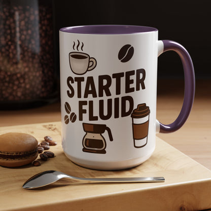 Starter Fluid Coffee Lover's Accent Mug – Perfect Gift for Birthdays, Holidays, or Office Use, Great for Your Morning Brew