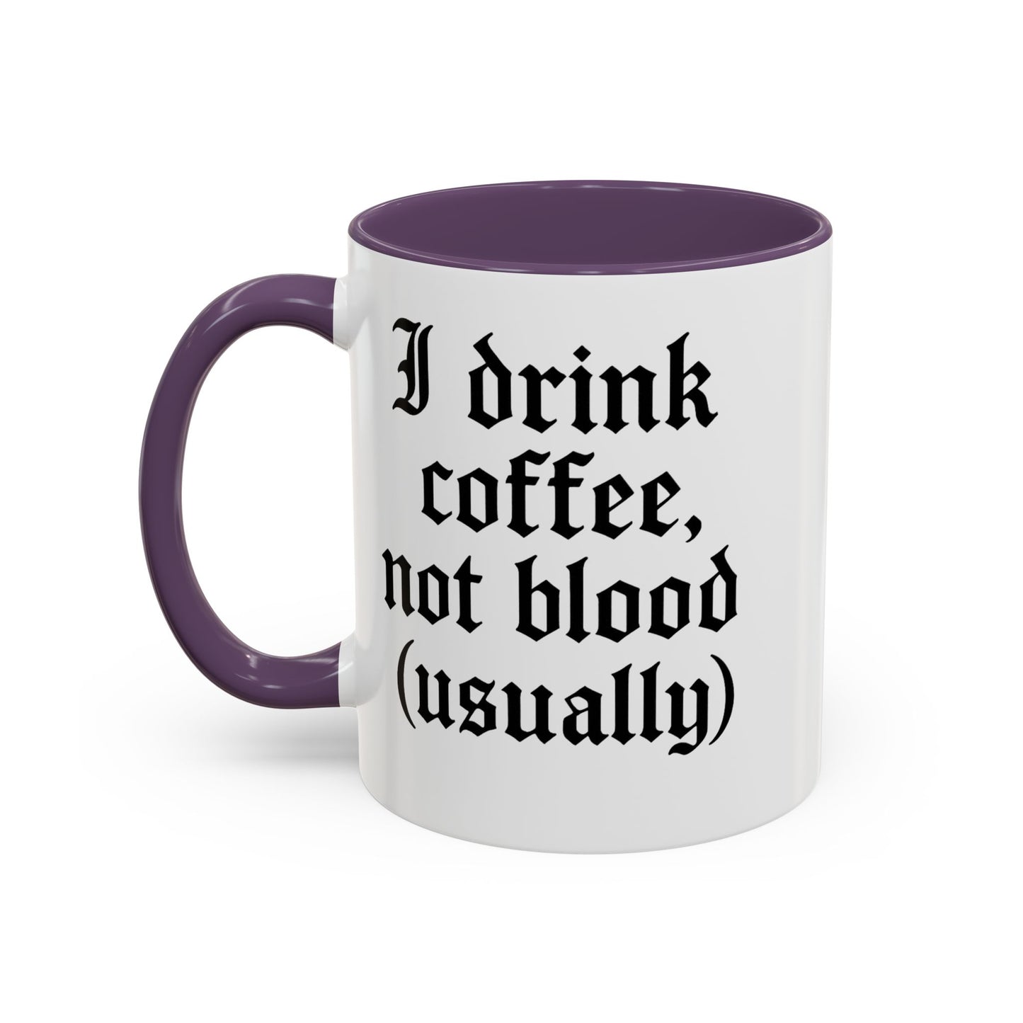 I Drink Coffee Not Blood (Usually), Funny Gift for Coffee Lovers, Black Accent Mug, Unique Kitchen Decor, [...]
