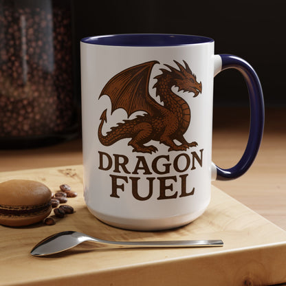 Dragon Fuel Coffee Mug - 11/15oz, Fantasy Gift for Gamers, Unique Dragon Lover's Cup, Dungeons & Dragons Drinkware, Gift for Wizards