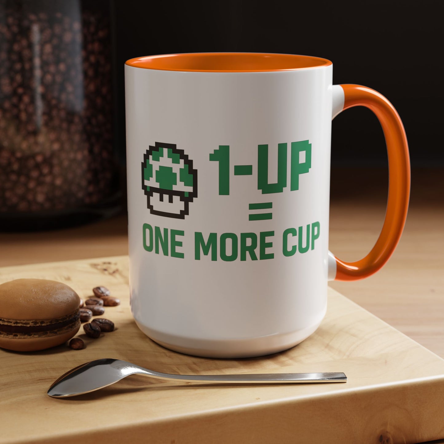 Retro Gaming Coffee Mug, 1-Up Mushroom Cup, Perfect Gift for Gamers, Funny Office Mug, Video Game Lover, Unique Birthday Present