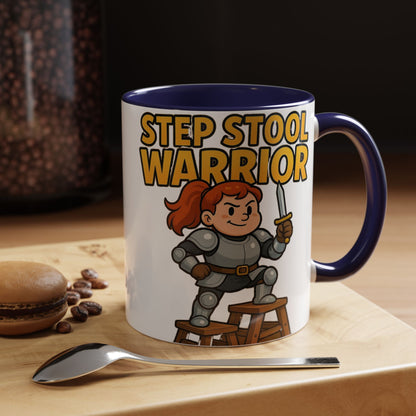 Step Stool Warrior Coffee Mug - Fun Gift for Kids, Unique Kitchenware, Playful Drinkware, Parenting Humor, Kids' Motivation